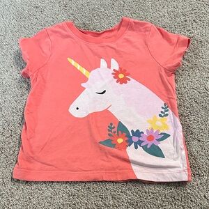 Hanna Andersson Pink Unicorn Kids Tee
